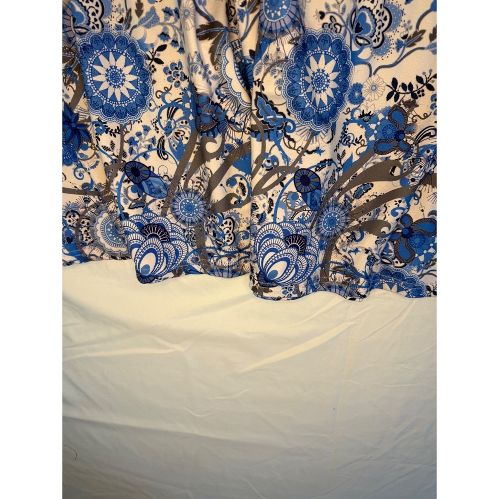 Pink Daisy womens blue & white floral 3/4 sleeve dress Sz 3x cottage core comfy - Picture 6 of 11